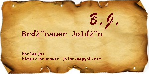 Brünauer Jolán névjegykártya